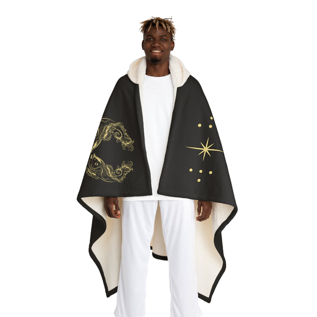 Pisces Acrostic Poem Sherpa Hooded Blanket