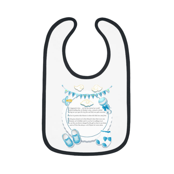 Baby Steps Acrostic Poem - Contrast Trim Jersey Bib - "It's a Boy" - Baby Items
