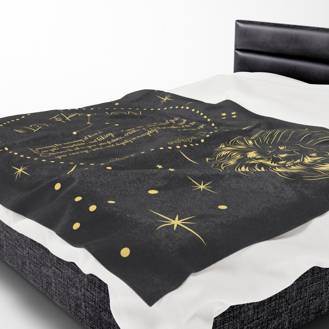 Leo Acrostic Poem Velveteen Plush Blanket