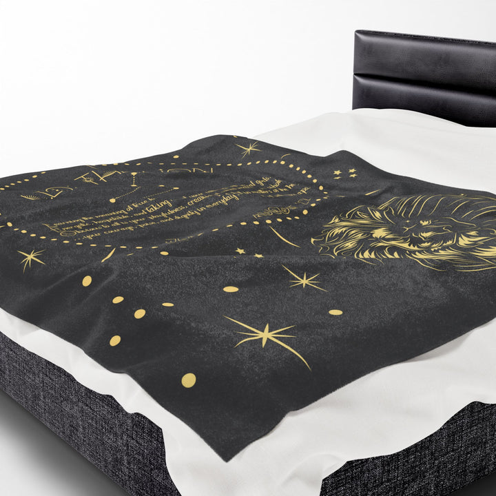 Leo Acrostic Poem Velveteen Plush Blanket