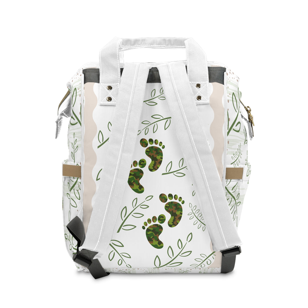 Baby Steps Multifunctional Diaper Backpack - "Baby Feet" Camo Design - Personalized