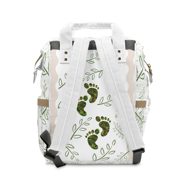 Baby Steps Multifunctional Diaper Backpack - "Baby Feet" Camo Design - Personalized