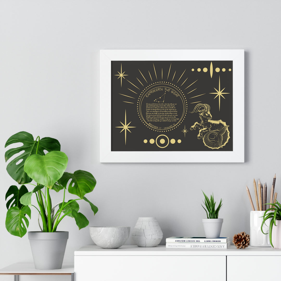 Written in the Stars Framed Horizontal Acrostic Poem Print - Capricorn