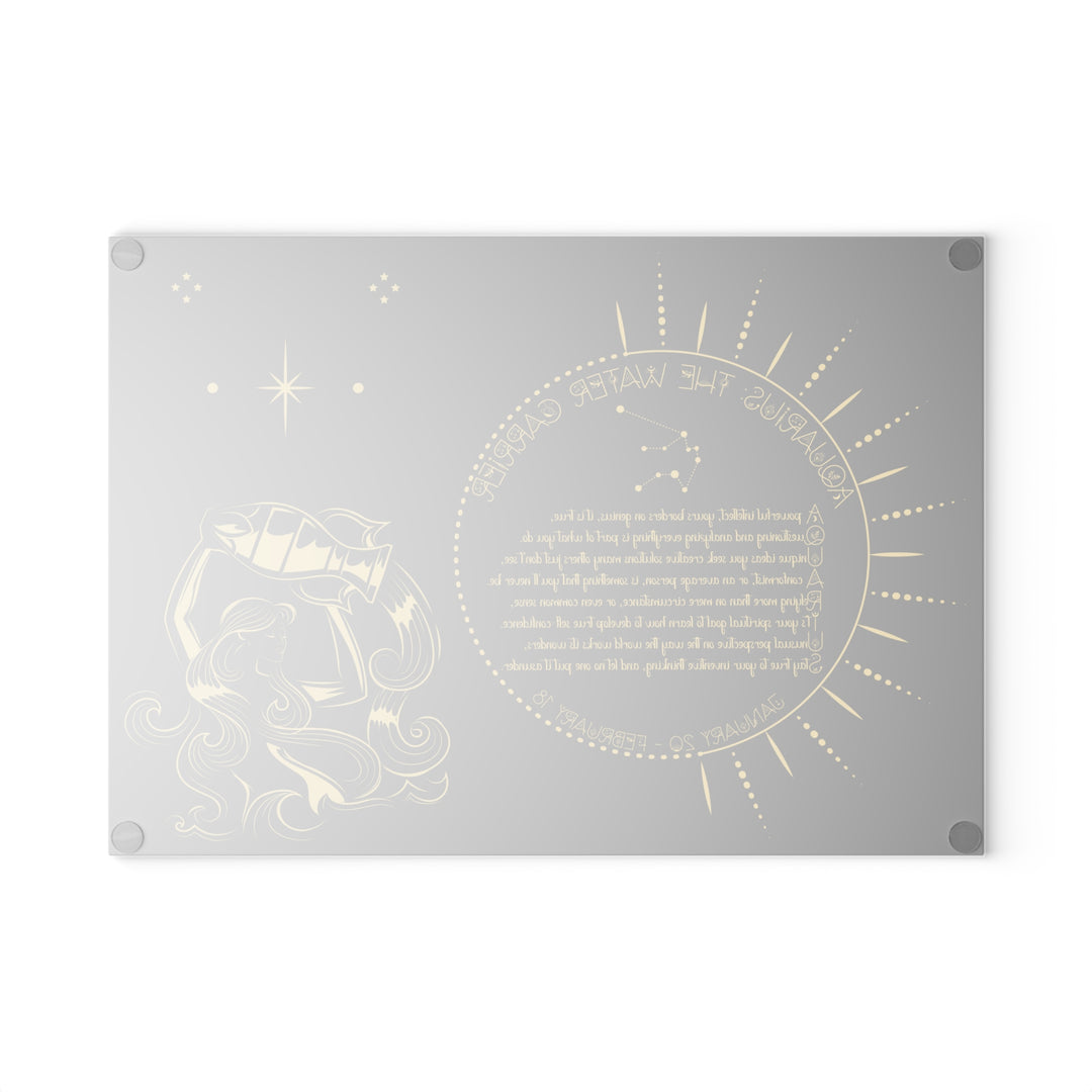 Aquarius Acrostic Poem Glass Cutting Board