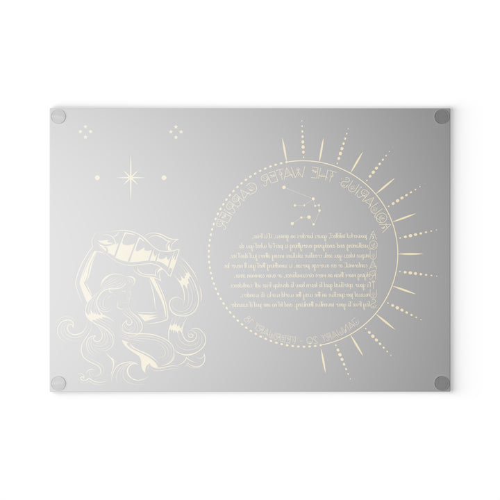 Aquarius Acrostic Poem Glass Cutting Board