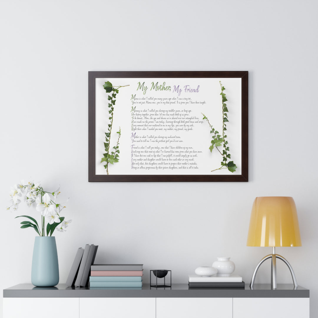 It's Just a Phrase "My Mother, My Friend" Framed Acrostic Poem Print