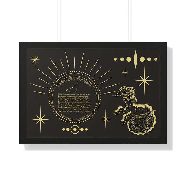 Written in the Stars Framed Horizontal Acrostic Poem Print - Capricorn