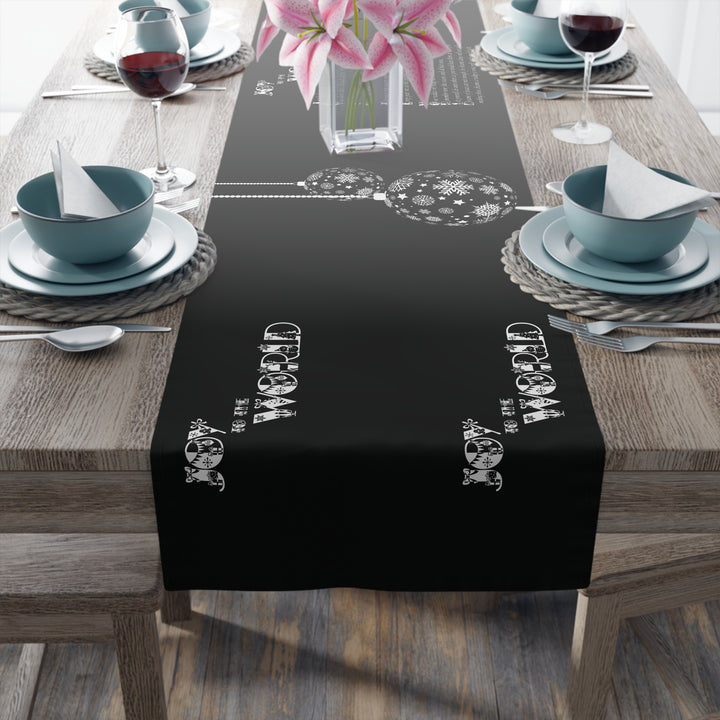 Joy to the World Acrostic Poem Table Runner - Black-Ornaments