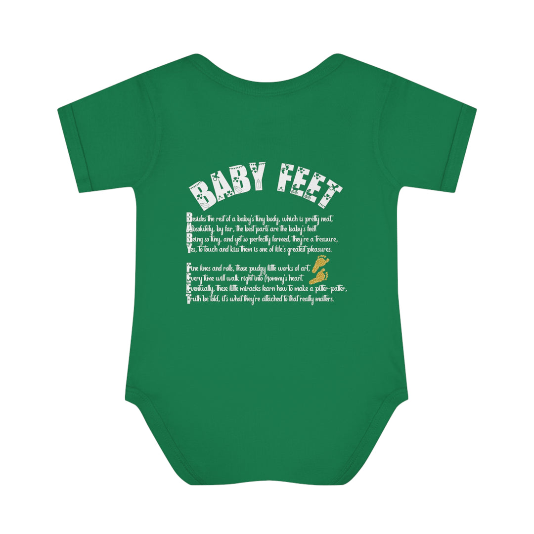 Baby Steps "Baby Feet" Acrostic Poem Bodysuit - Glitter Footprints