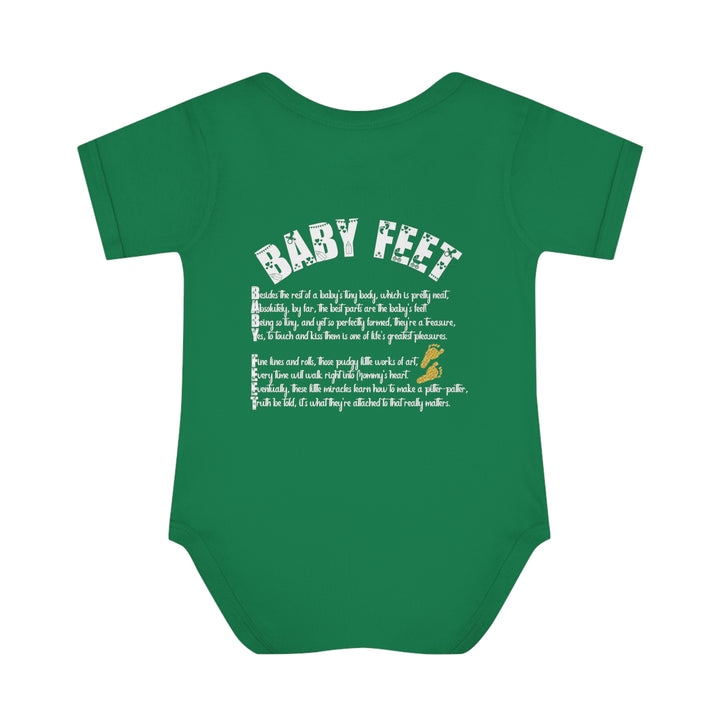 Baby Steps "Baby Feet" Acrostic Poem Bodysuit - Glitter Footprints