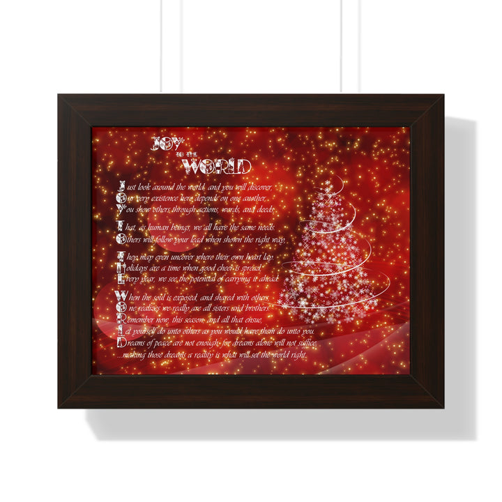 It's Just a Phrase "Joy to the World" Framed Acrostic Poem Print