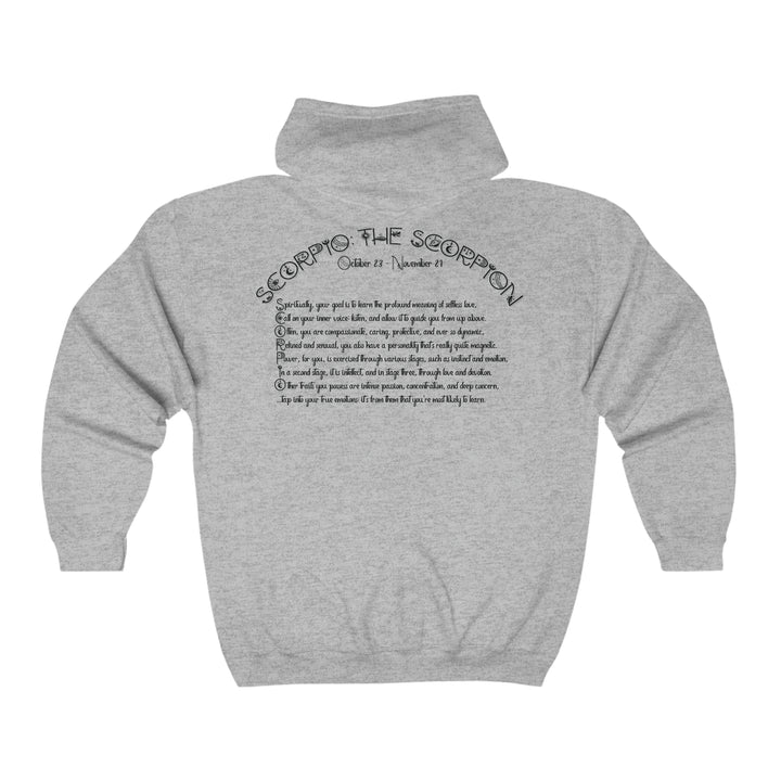 Written in the Stars Unisex Full Zip Hooded Sweatshirt - Scorpio