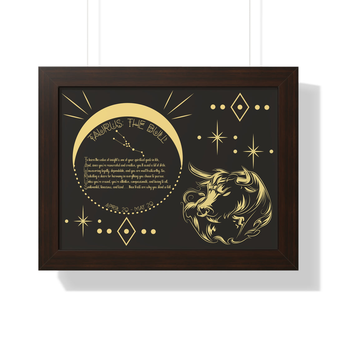 Written in the Stars Framed Acrostic Poem Print - Taurus
