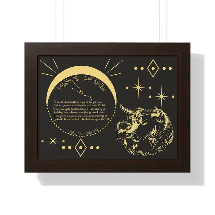 Written in the Stars Framed Acrostic Poem Print - Taurus