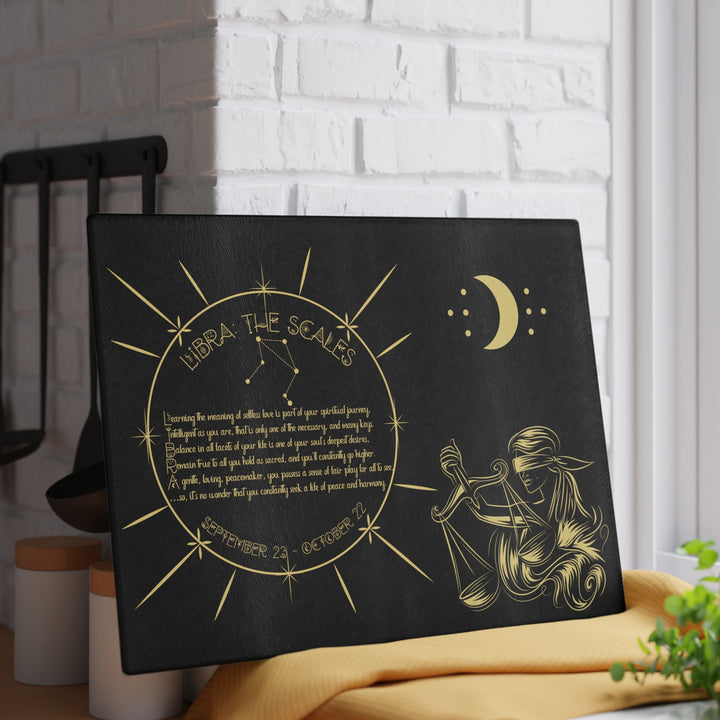 Libra Acrostic Poem Glass Cutting Board
