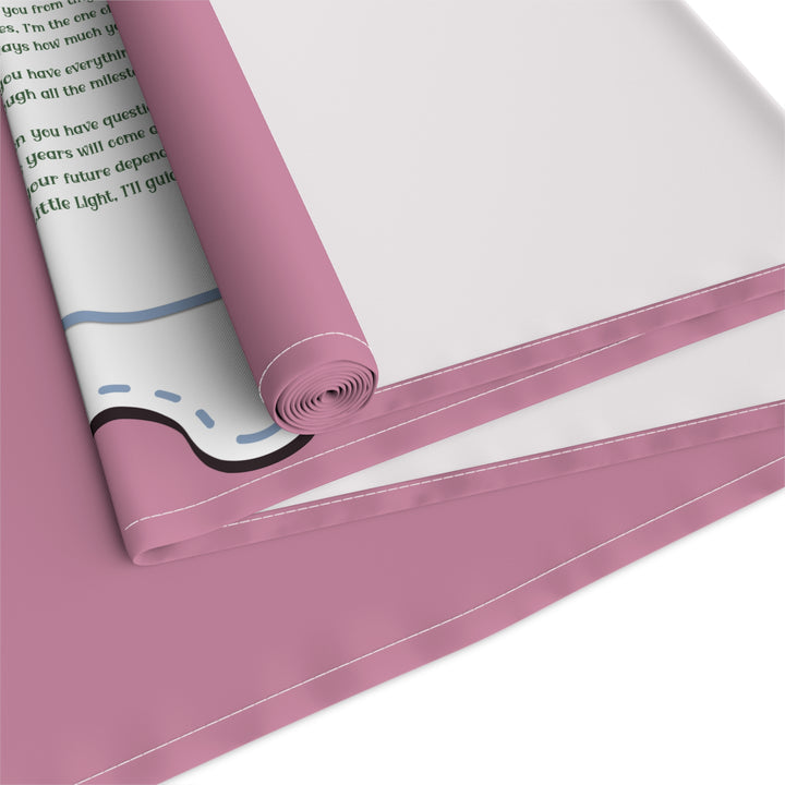 “A Baby is Born” Table Runner - Baby Items Font - Pink - No Personalization