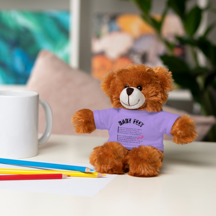 Baby Feet Acrostic Poem Stuffed Animal Collection with T-Shirt - Pink Footprints