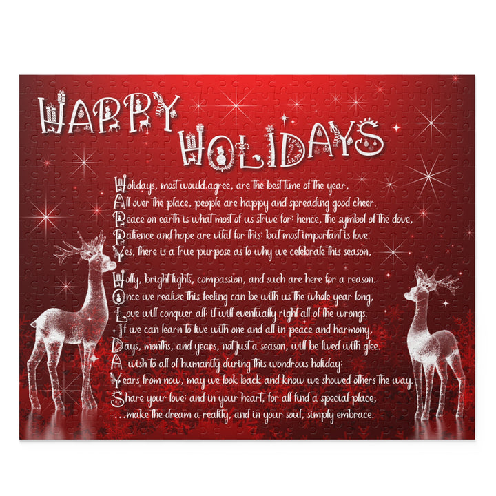 It's Just a Phrase "Happy Holidays" Acrostic Jigsaw Puzzle - Ice Reindeers