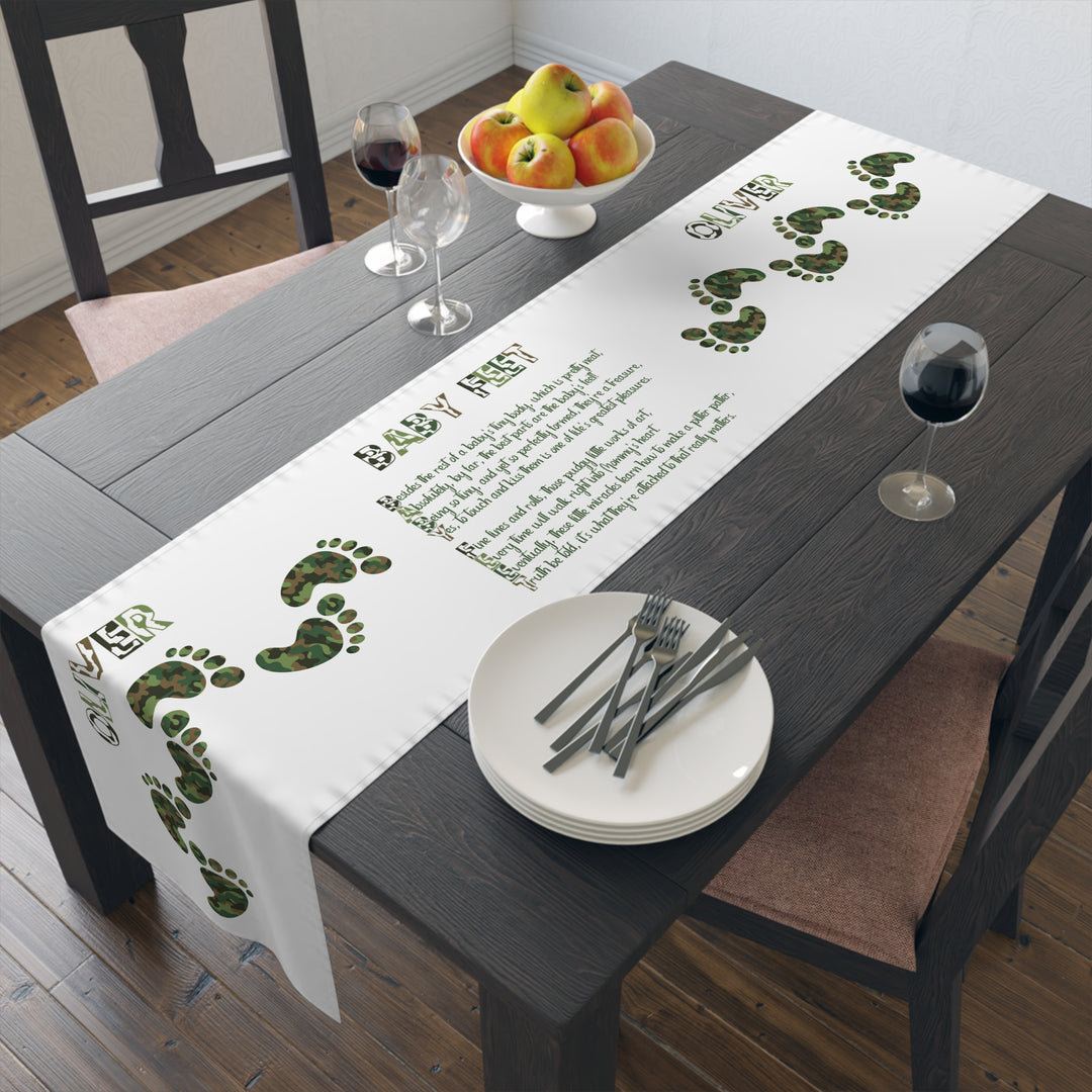 “Baby Feet” Table Runner - Camo - Personalized