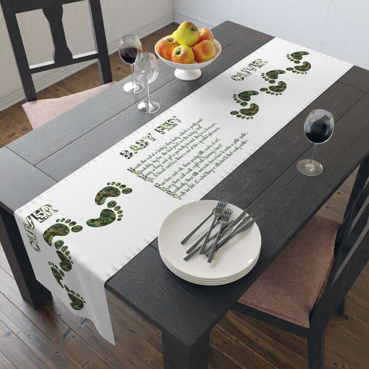 “Baby Feet” Table Runner - Camo - Personalized
