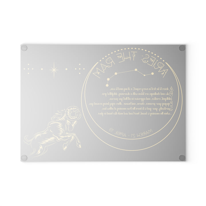 Aries Acrostic Poem Glass Cutting Board