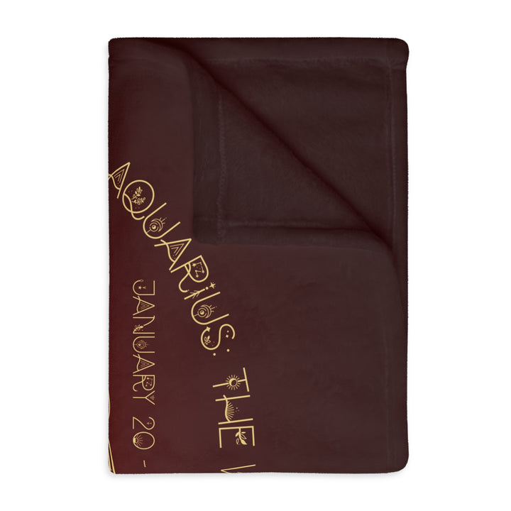 Aquarius Acrostic Poem Velveteen Microfiber Blanket (Two-sided print)