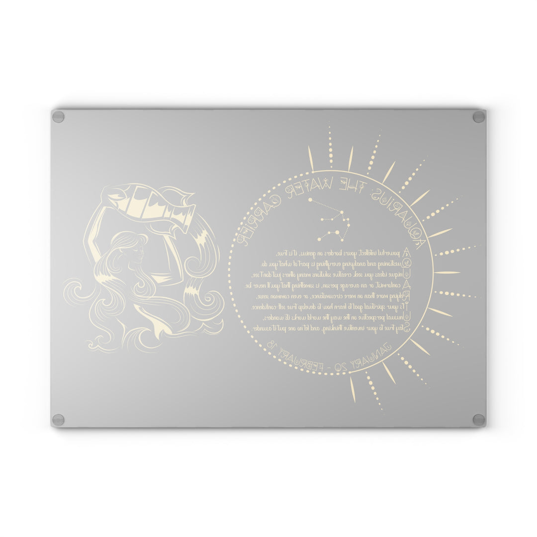 Aquarius Acrostic Poem Glass Cutting Board