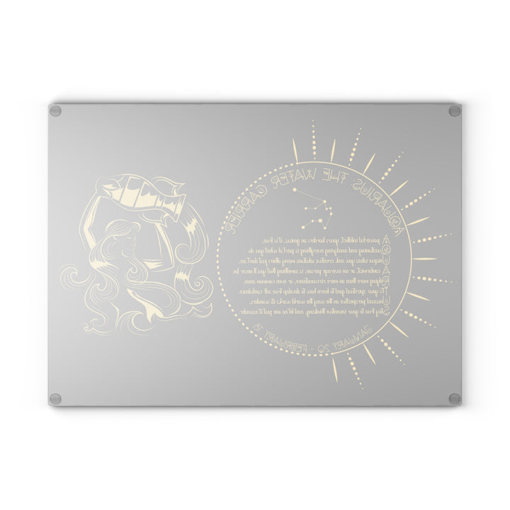Aquarius Acrostic Poem Glass Cutting Board