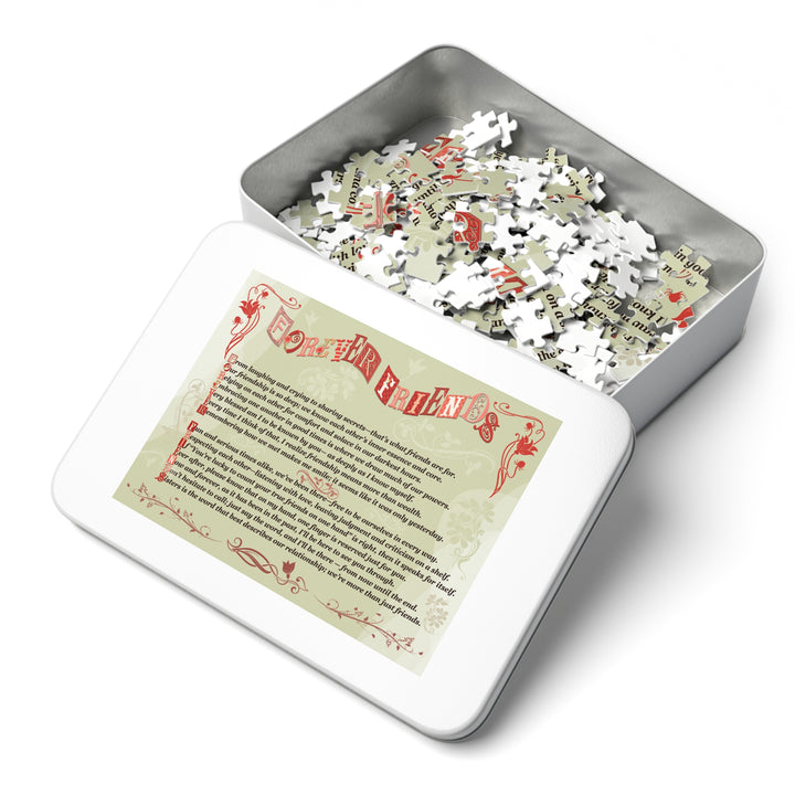 Forever Friends Acrostic Poem Puzzle  - Whimisical - Tin Box