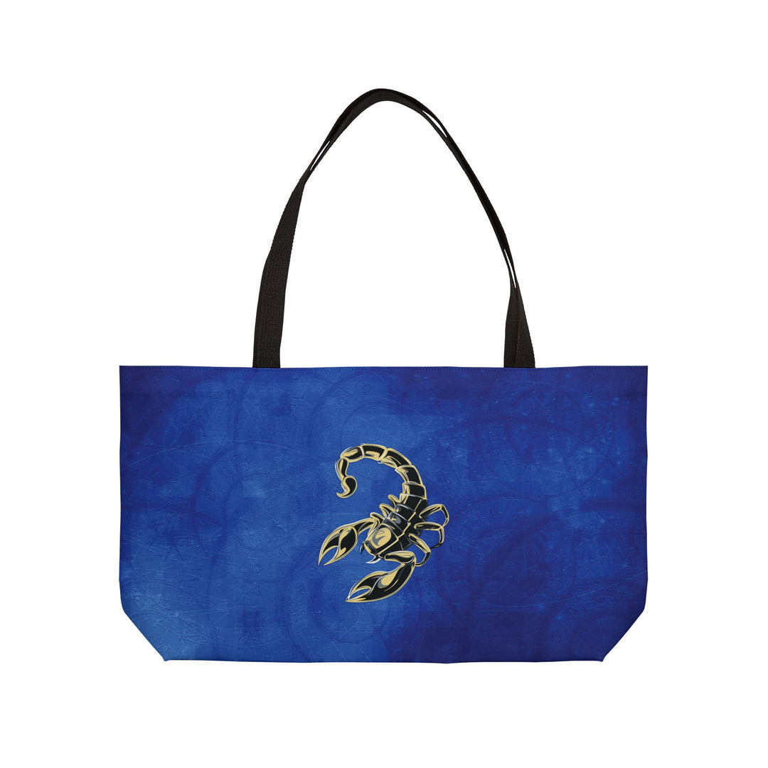 Scorpio Acrostic Poem Tote Bag - Celestial - Blue