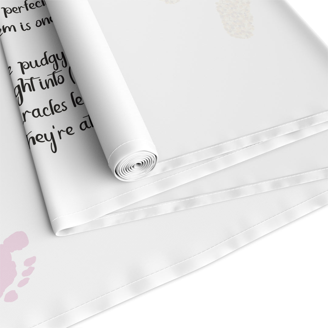 “Baby Feet” Table Runner - Pink-Gold - No Personalization