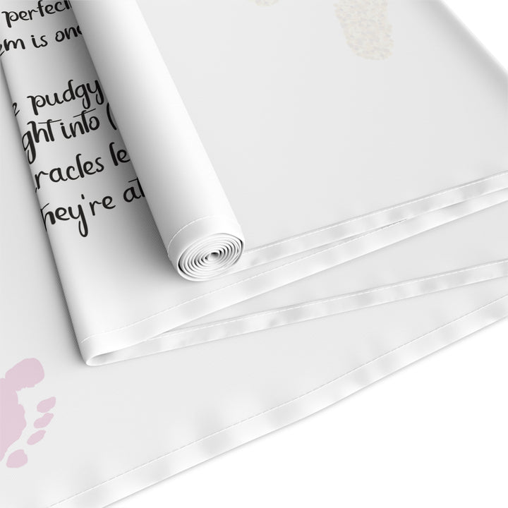 “Baby Feet” Table Runner - Pink-Gold - No Personalization