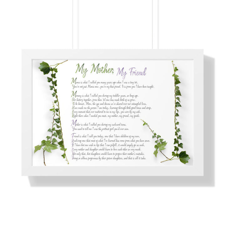 It's Just a Phrase "My Mother, My Friend" Framed Acrostic Poem Print