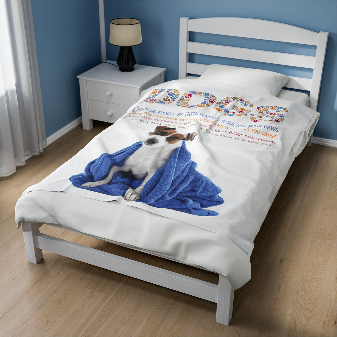 It's Just a Phrase Velveteen Plush Blanket with Acrostic Poem "Dogs" - Terrier