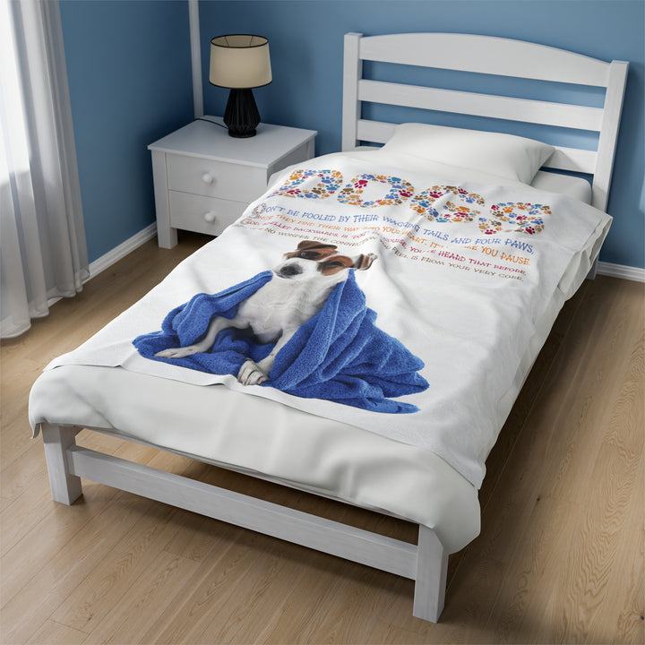 It's Just a Phrase Velveteen Plush Blanket with Acrostic Poem "Dogs" - Terrier