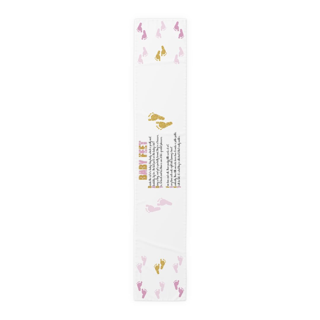 “Baby Feet” Table Runner - Pink-Gold - No Personalization