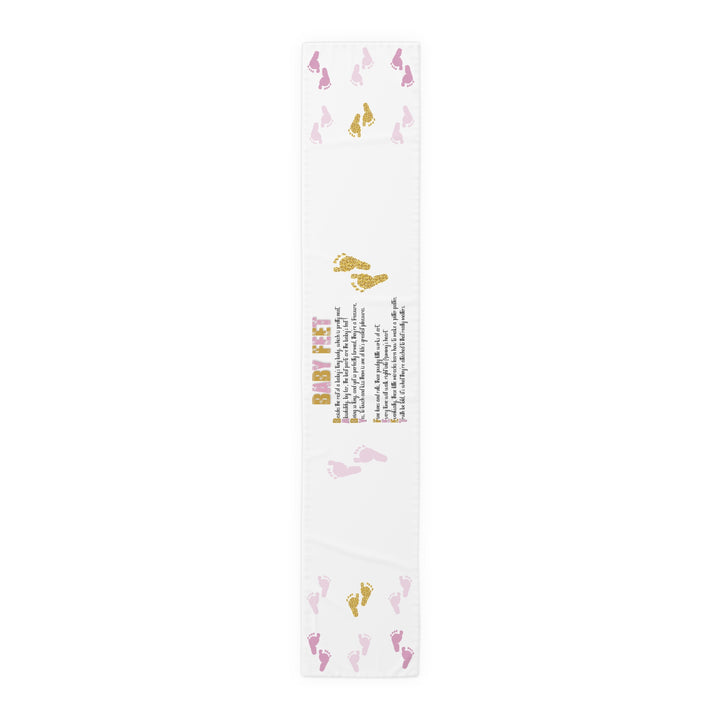 “Baby Feet” Table Runner - Pink-Gold - No Personalization