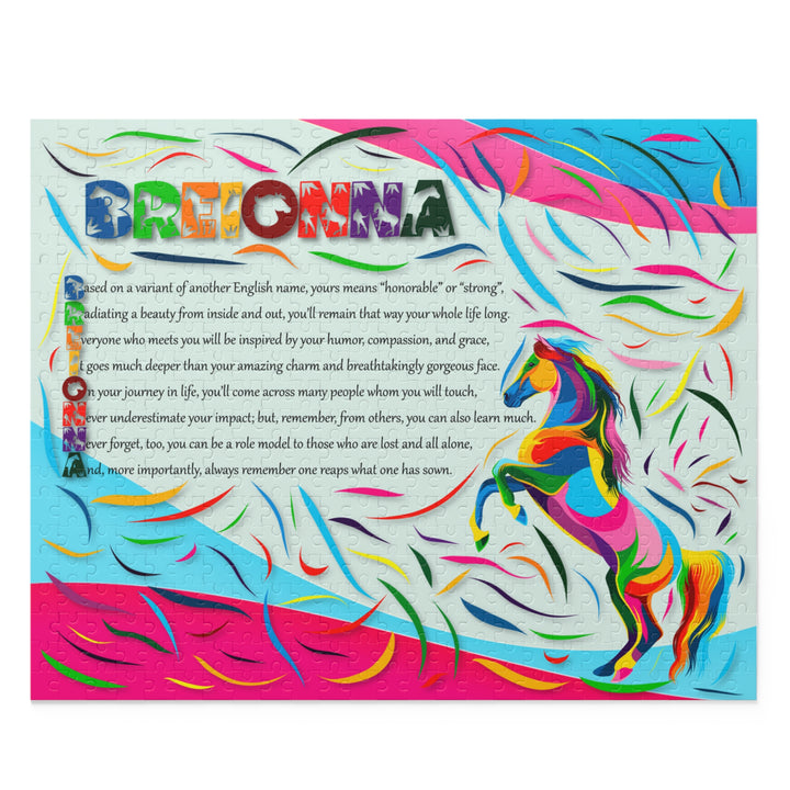 Namesakes, Personalized Acrostic Name Puzzle - Vibrant Horse Design
