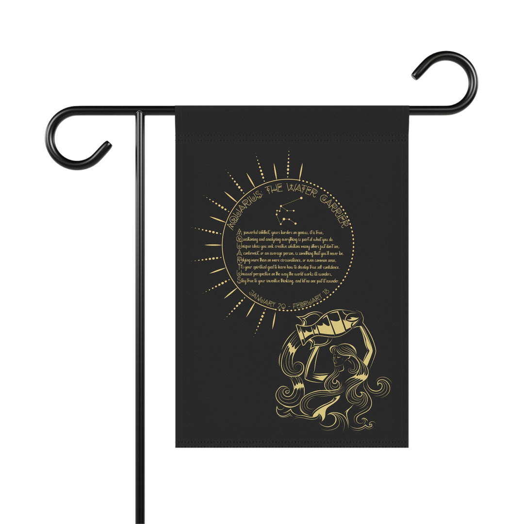 Aquarius Acrostic Poem outdoor/Garden Banner - Camo