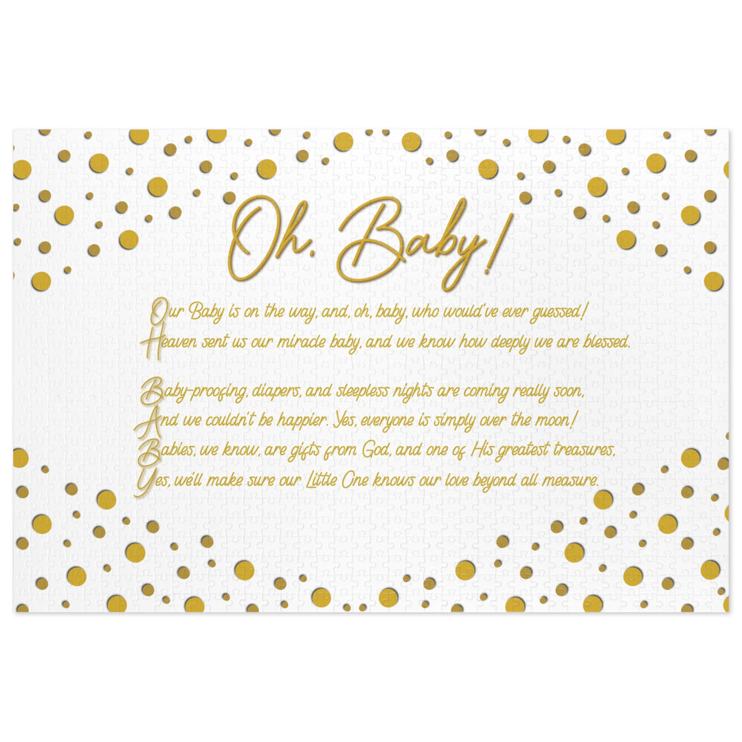 Oh, Baby! Acrostic Poem Jigsaw Puzzle - No Personalization - Tin Box
