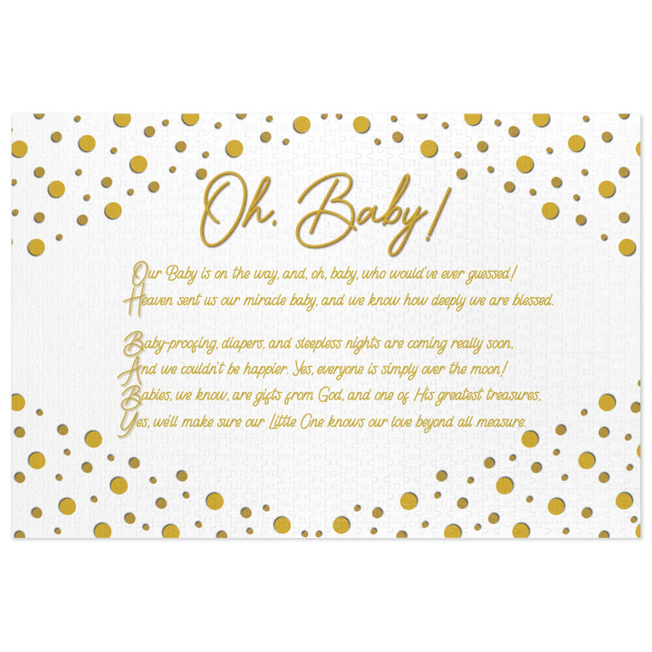 Oh, Baby! Acrostic Poem Jigsaw Puzzle - No Personalization - Tin Box