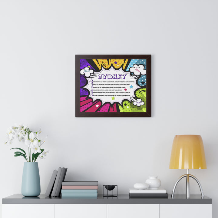Namesakes Framed Acrostic Name Poem - Burst Comic-style