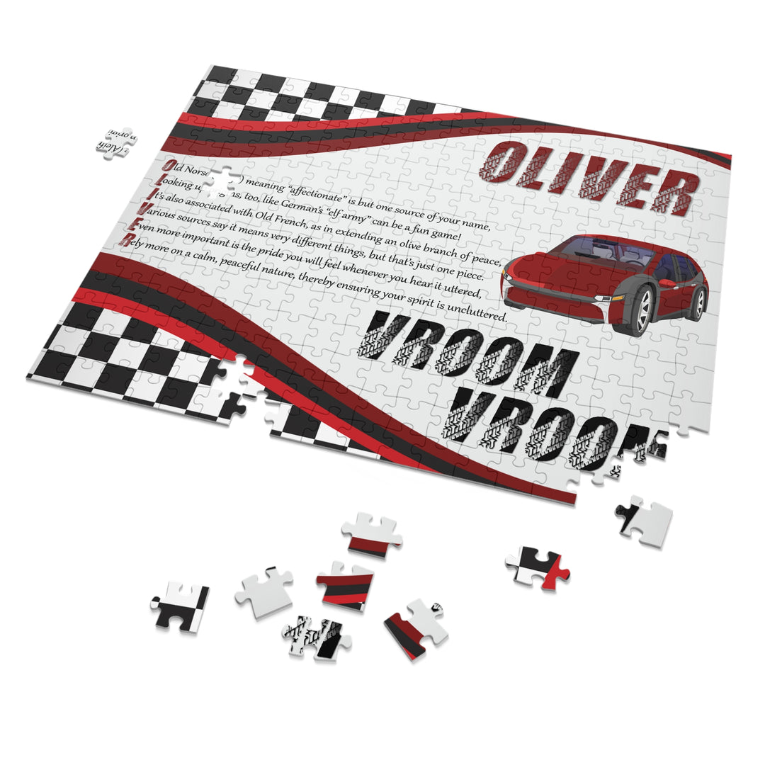 Namesakes Acrostic Name Poem Jigsaw Puzzle - Vroom, Vroom - Tin Box