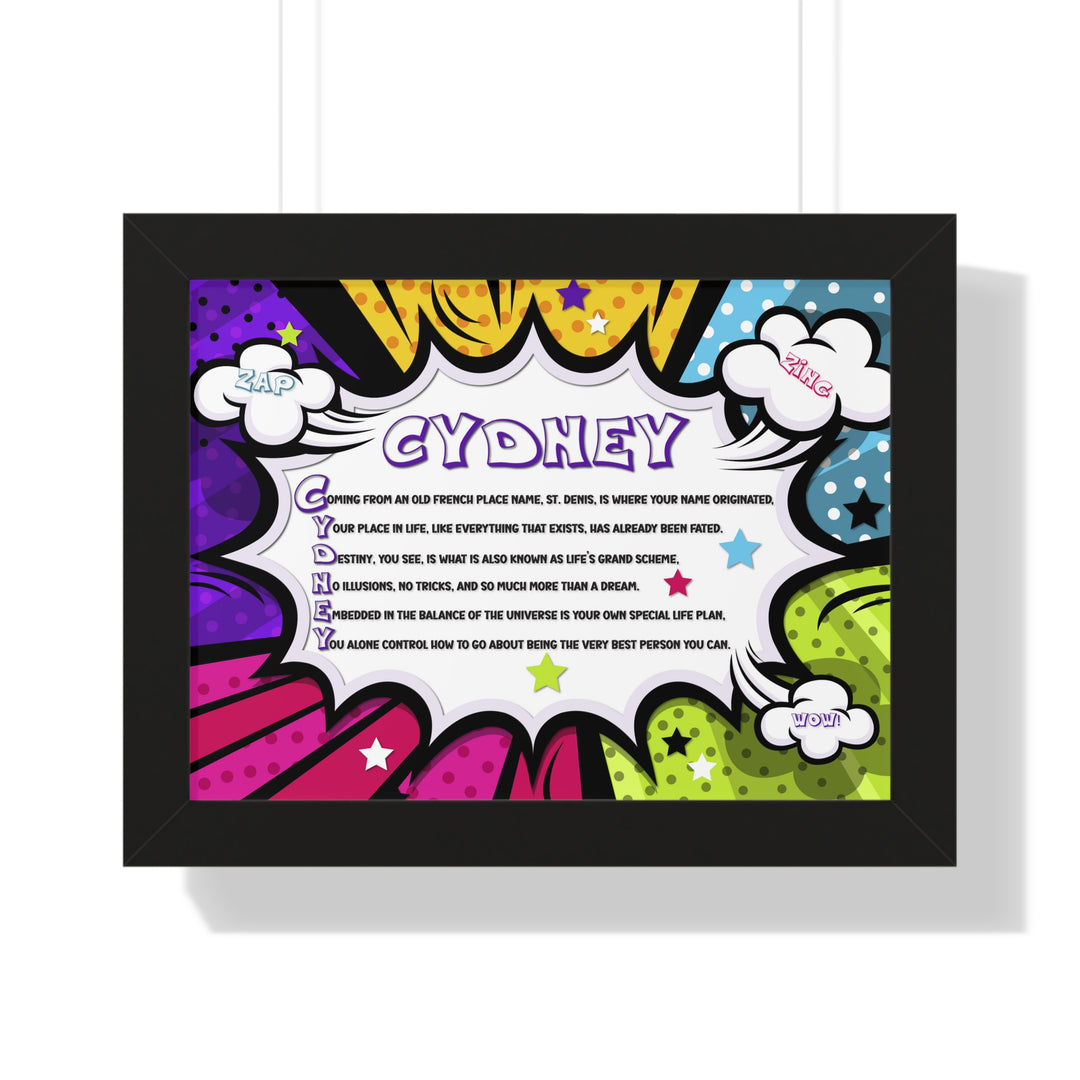 Namesakes Framed Acrostic Name Poem - Burst Comic-style