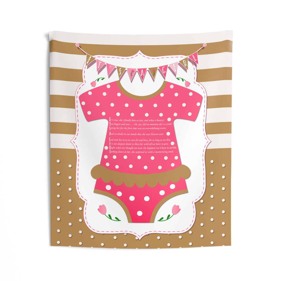 "It's a Girl" Acrostic Poem Baby Shower Backdrop-Baby Bodysuit - No Personalization
