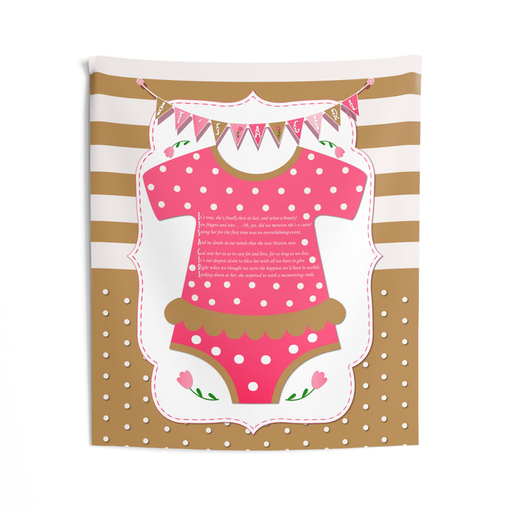 "It's a Girl" Acrostic Poem Baby Shower Backdrop-Baby Bodysuit - No Personalization