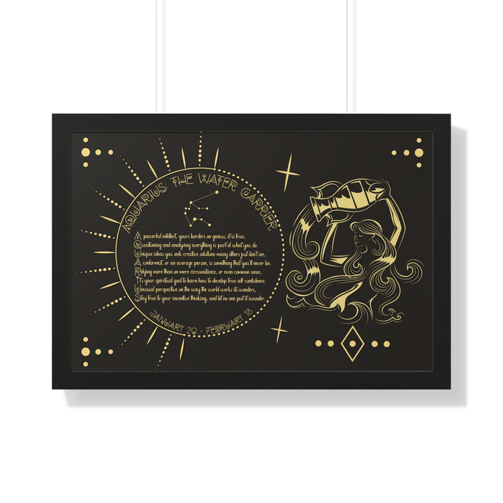 Written in the Stars Framed Acrostic Poem Print - Aquarius