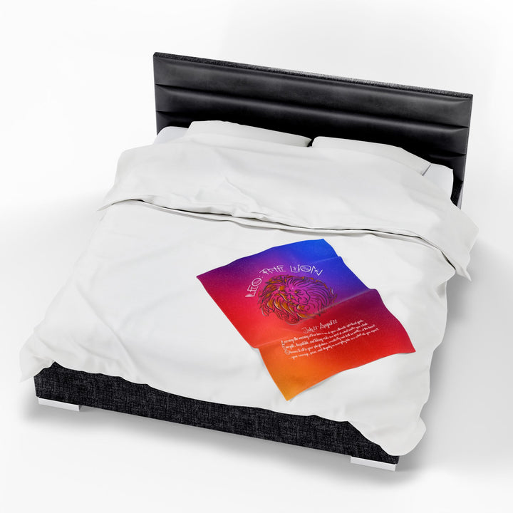 Leo Acrostic Poem Velveteen Plush Blanket - Colored