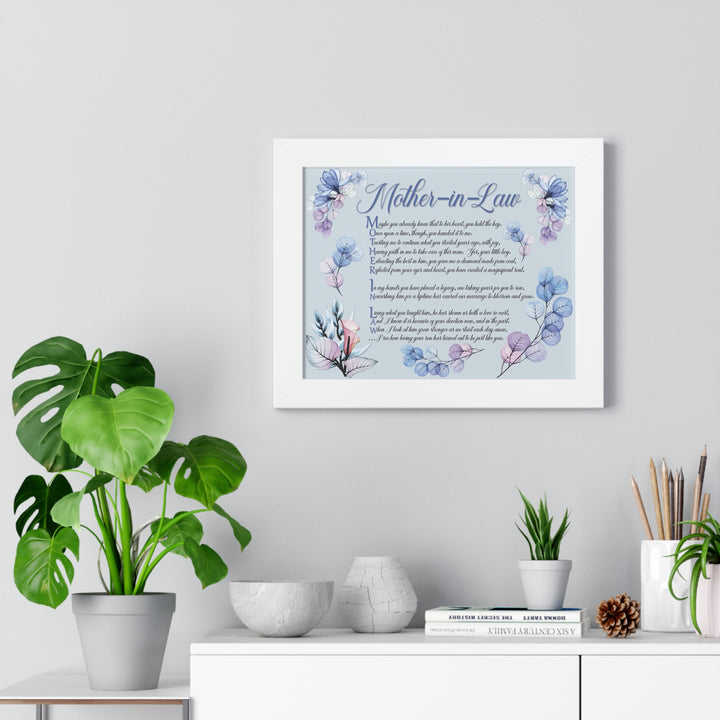 Framed Print - Acrostic Poem "Mother-in-Law" Floral Design