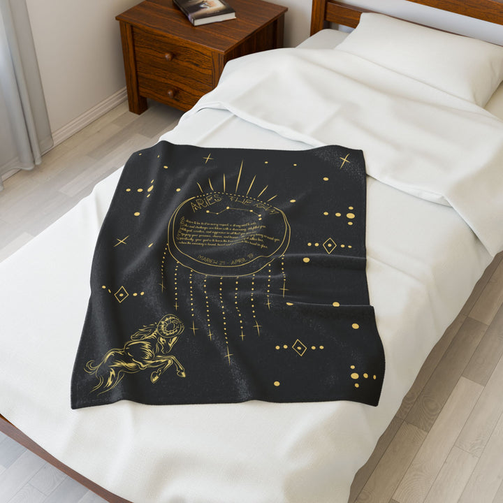 Aries Acrostic Poem Velveteen Plush Blanket
